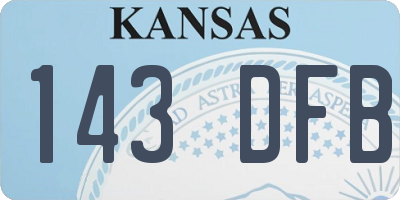KS license plate 143DFB