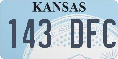 KS license plate 143DFC