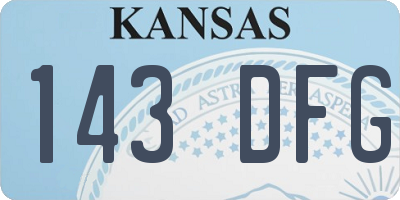 KS license plate 143DFG