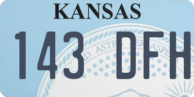 KS license plate 143DFH