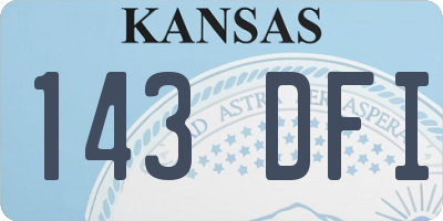KS license plate 143DFI