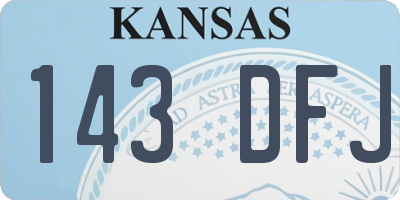 KS license plate 143DFJ