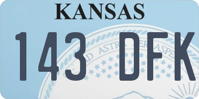 KS license plate 143DFK