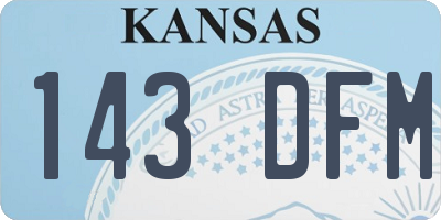 KS license plate 143DFM