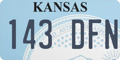 KS license plate 143DFN