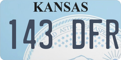 KS license plate 143DFR