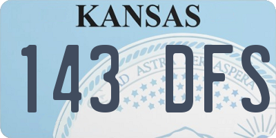 KS license plate 143DFS