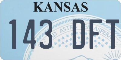 KS license plate 143DFT