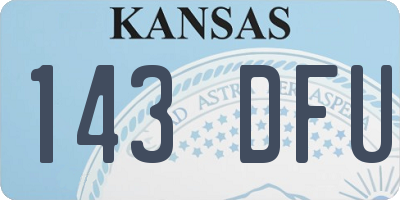KS license plate 143DFU