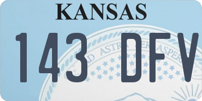 KS license plate 143DFV