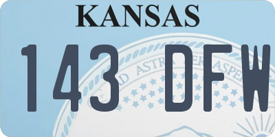 KS license plate 143DFW