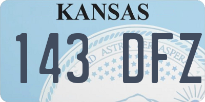 KS license plate 143DFZ