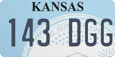 KS license plate 143DGG