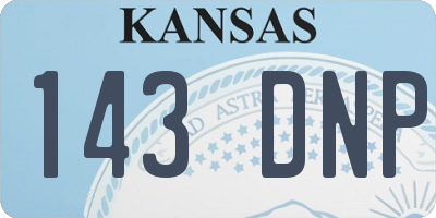 KS license plate 143DNP