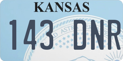 KS license plate 143DNR