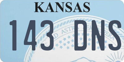 KS license plate 143DNS