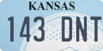 KS license plate 143DNT
