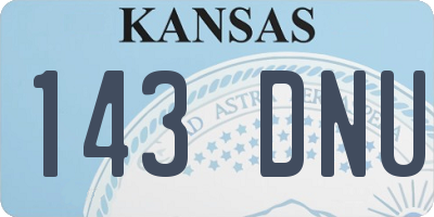 KS license plate 143DNU