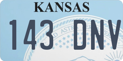 KS license plate 143DNV