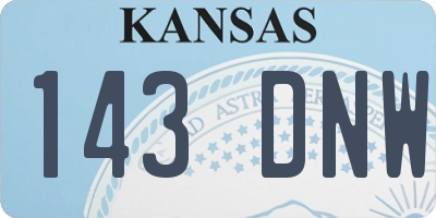 KS license plate 143DNW
