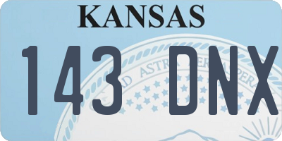 KS license plate 143DNX