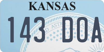 KS license plate 143DOA