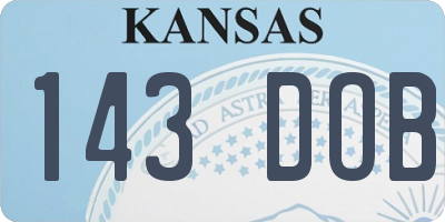 KS license plate 143DOB