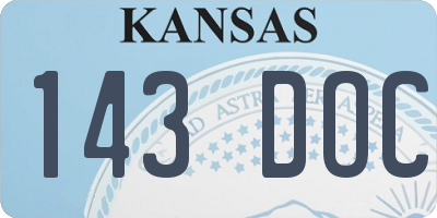 KS license plate 143DOC