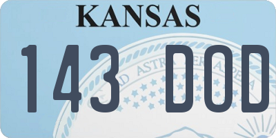 KS license plate 143DOD