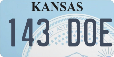 KS license plate 143DOE