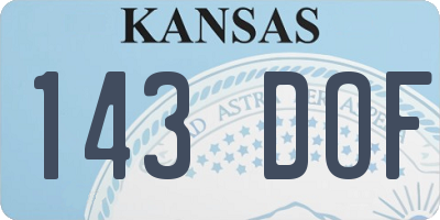 KS license plate 143DOF