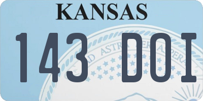 KS license plate 143DOI