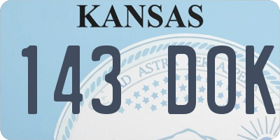KS license plate 143DOK