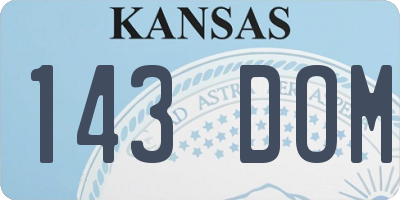 KS license plate 143DOM