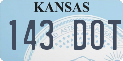 KS license plate 143DOT