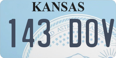 KS license plate 143DOV