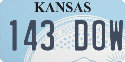 KS license plate 143DOW