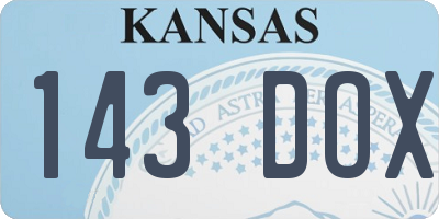 KS license plate 143DOX