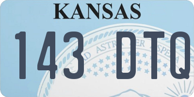 KS license plate 143DTQ