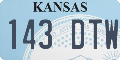 KS license plate 143DTW