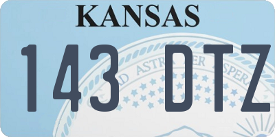 KS license plate 143DTZ