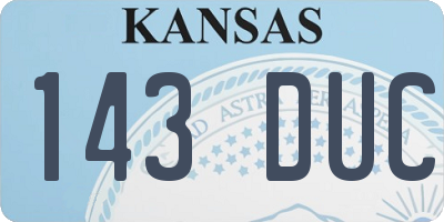 KS license plate 143DUC