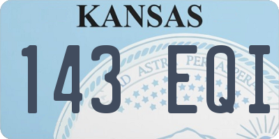 KS license plate 143EQI
