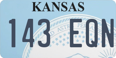 KS license plate 143EQN