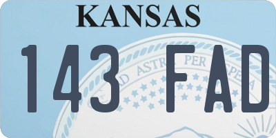KS license plate 143FAD