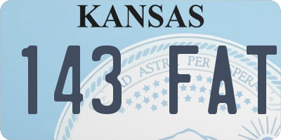 KS license plate 143FAT