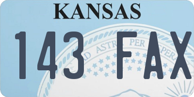 KS license plate 143FAX