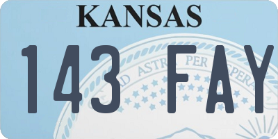 KS license plate 143FAY