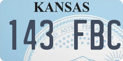 KS license plate 143FBC