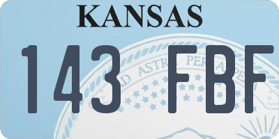 KS license plate 143FBF